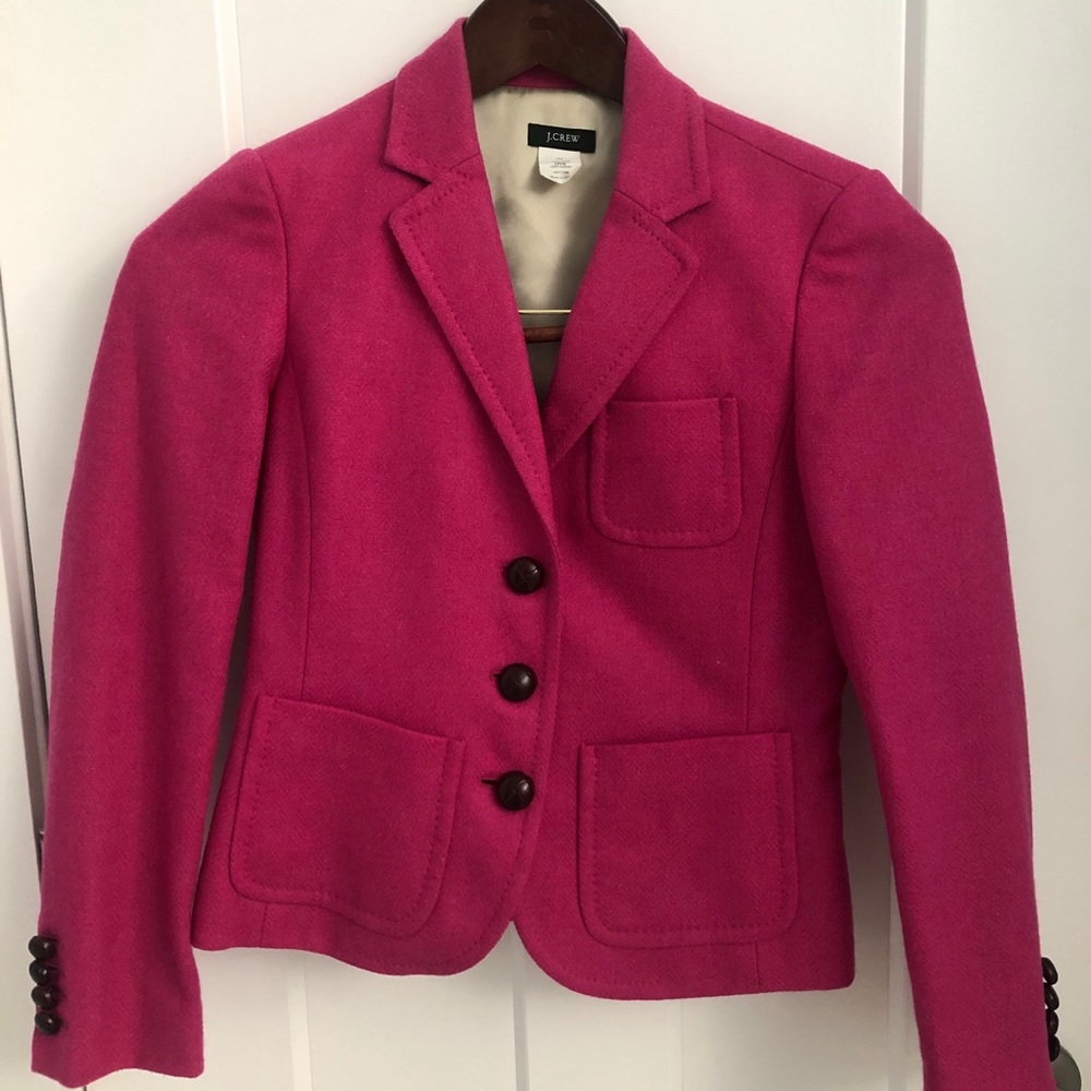 J. Crew Robert Noble Pink Herringbone Blazer 2P